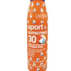 NEW Qty 2 Lacura SPF 30 Sport Sunscreen Spray (5.5 oz) TWO BOTTLES INCLUDED